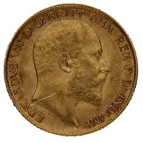Moneda Reino Unido 1/2 Soberano Oro 1908 3,97g