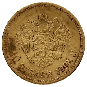 Moneda Rusia 10 Rublos Oro 1902 San Petersburgo АР 8,55g