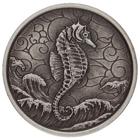 Moneda Samoa 2 Tala Caballito de Mar Antique Finish Plata 2020 1oz