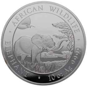 Moneda Somalia 1000 Chelines Elefante Plata 2019 10oz