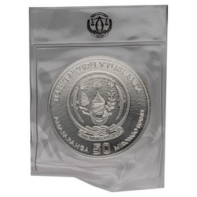 Moneda Ruanda 50 Francos Ruandeses Buey Plata 2015 1oz