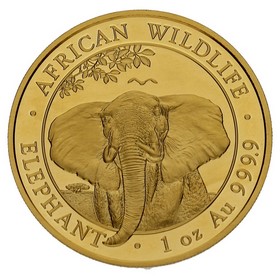 Moneda Somalia 1000 Shillings Elefante Africano Oro 2021 1oz