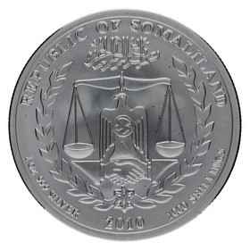 Moneda Somaliland 1000 Shillings Año del Tigre Plata 2010 1oz