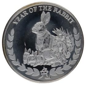 Moneda Somaliland 1000 Shillings Año del Conejo Plata 2011 1oz