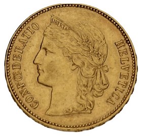 Moneda Suiza 20 Francos Oro 1895 6,43g