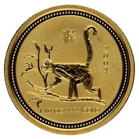 Moneda Australia 15 Dollars Año del Mono Oro 2004 1/10oz
