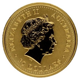 Moneda Australia 15 Dollars Año del Mono Oro 2004 1/10oz