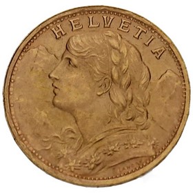 Moneda Suiza 20 Francos Oro 1935 6,40g