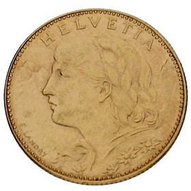 Moneda Suiza 10 Francos Oro 1913 B 3,22g