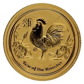 Moneda Australia 15 Dollars Año del Gallo Oro 2017 1/10oz