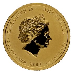 Moneda Australia 15 Dollars Año del Gallo Oro 2017 1/10oz