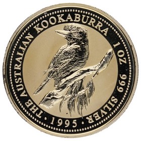 Moneda Australia 5 Dollars Kookaburra Plata 1995 1oz