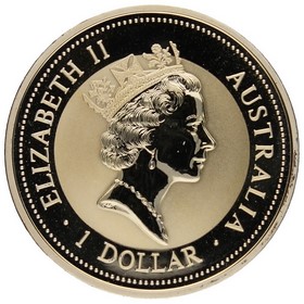 Moneda Australia 5 Dollars Kookaburra Plata 1995 1oz