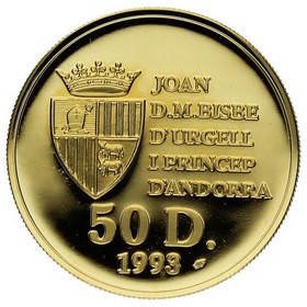 Moneda Andorra 50 Diners Pau Casals Oro 1993 17,03g