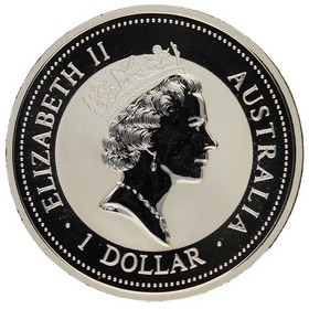 Moneda Australia 5 Dollars Kookaburra Plata 1997 1oz