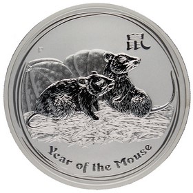 Moneda Australia 1 Dollar Año del Ratón Plata 2008 1oz
