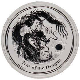 Moneda Australia 1 Dollar Año del Dragón Plata 2012 1oz
