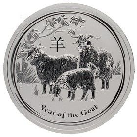 Moneda Australia 2 Dollars Año de la cabra Plata 2015 2oz