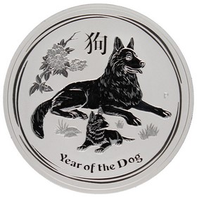 Moneda Australia 1 Dollar Año del perro Plata 2018 1oz