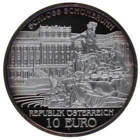 Moneda Austria 10 Euros Palmenhaus Plata 2003 16g