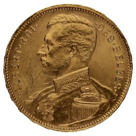 Moneda Bélgica 20 Francos Oro 1914 6,44g