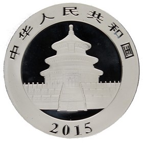 Moneda China 10 Yuans Panda Coloreado Plata 2015 1oz