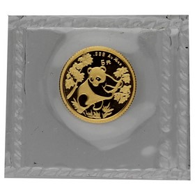 Moneda China 5 Yuans Panda Oro 1992 1/20oz
