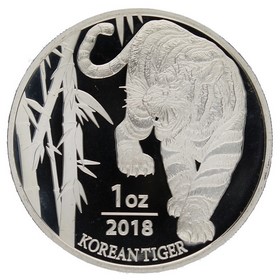 Moneda Corea del Sur Tigre Coreano Plata 2018 1oz
