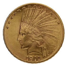 Moneda Estados Unidos 10 Dollars Indian Head Oro 1911 16,71g