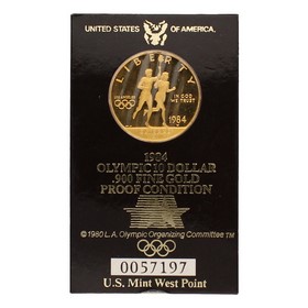 Moneda Estados Unidos 10 Dollars Los Angeles XXIII Olympiad Oro 1984 16,72g