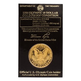 Moneda Estados Unidos 10 Dollars Los Angeles XXIII Olympiad Oro 1984 16,72g