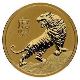 Moneda Australia 50 Dollars Año del Tigre Oro 2022 1/2oz
