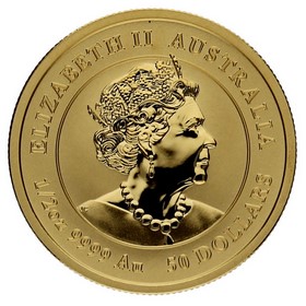 Moneda Australia 50 Dollars Año del Tigre Oro 2022 1/2oz