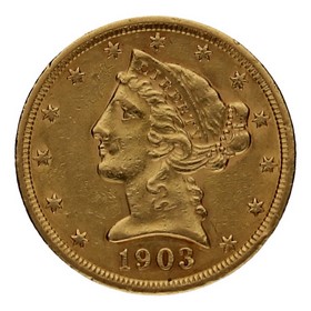Moneda Estados Unidos 5 Dollars Half Eagle Oro 1903 8,32g