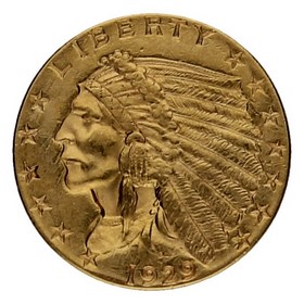 Moneda Estados Unidos 2,5 Dollars Indian Head Oro 1929 4,17g