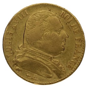 Moneda Francia 20 Francos Oro 1814 L 6,37g