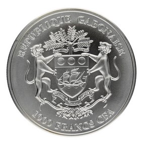 Moneda Gabón 1000 Francos CFA Gacela Africana Plata 2014 1oz