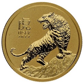 Moneda Australia 25 Dollars Año del Tigre Oro 2022 1/4oz
