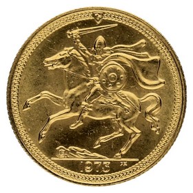 Moneda Isla de Man Soberano Oro 1973 7,98g