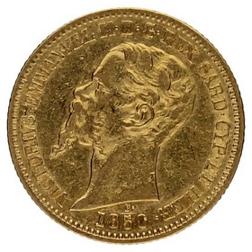 Moneda Italia 20 Liras  Oro 1850 P 6,40g