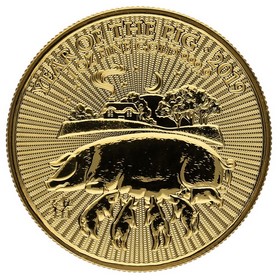 Moneda Reino Unido 100 Pounds Year of the Pig Oro 2019 1oz