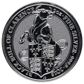 Moneda Reino Unido 5 Pounds  Black Bull of Clarence Plata 2018 2oz