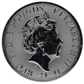 Moneda Reino Unido 5 Pounds  Black Bull of Clarence Plata 2018 2oz