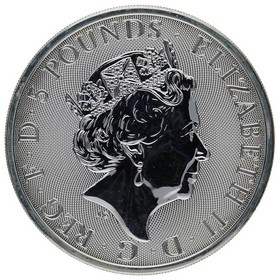 Moneda Reino Unido 5 Pounds White Lion of Mortimer Plata 2020 2oz