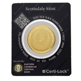 Moneda Antigua y Barbuda 10 Dólares Rumrunner Oro 2020 1oz