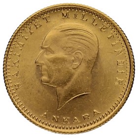 Moneda Turquía 100 Kurush Oro 1923 1923/35 7,23g