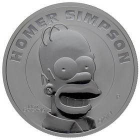 Moneda Tuvalu 1 Dólar Homer Simpson Plata 2022 1oz