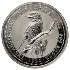 Moneda Australia 2 Dólares Kookaburra Plata 1995 2oz