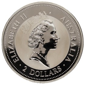 Moneda Australia 2 Dólares Kookaburra Plata 1995 2oz