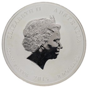 Moneda Australia 2 Dólares Año de la Cabra Plata 2015 2oz
